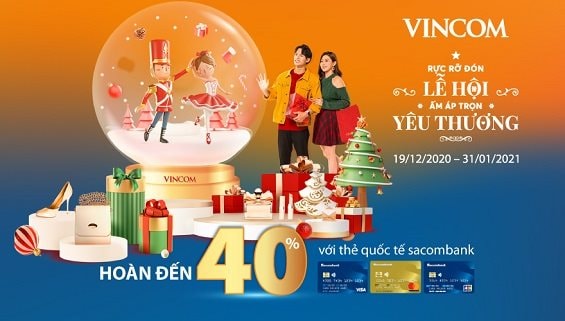 Nhiều ưu đãi cho chủ thẻ quốc tế Sacombank dịp giáng sinh và năm mới