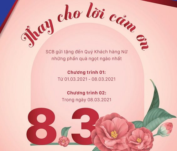 SCB tri ân khách hàng nữ dịp 8/3