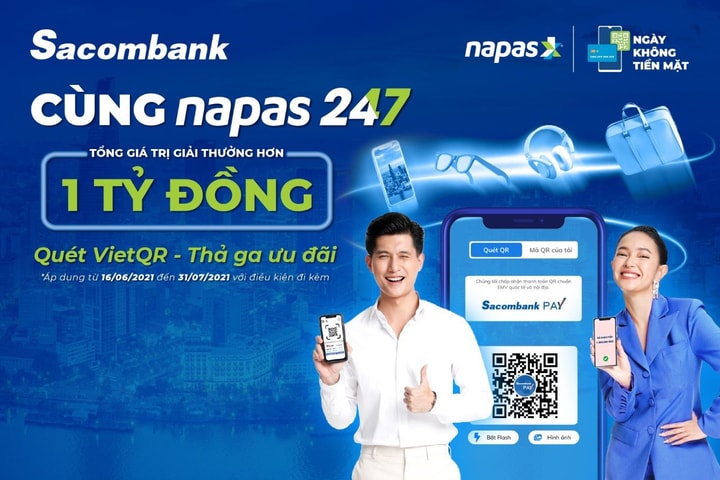 Sacombank triển khai dịch vụ chuyển khoản liên ngân hàng 24/7 bằng mã VietQR 