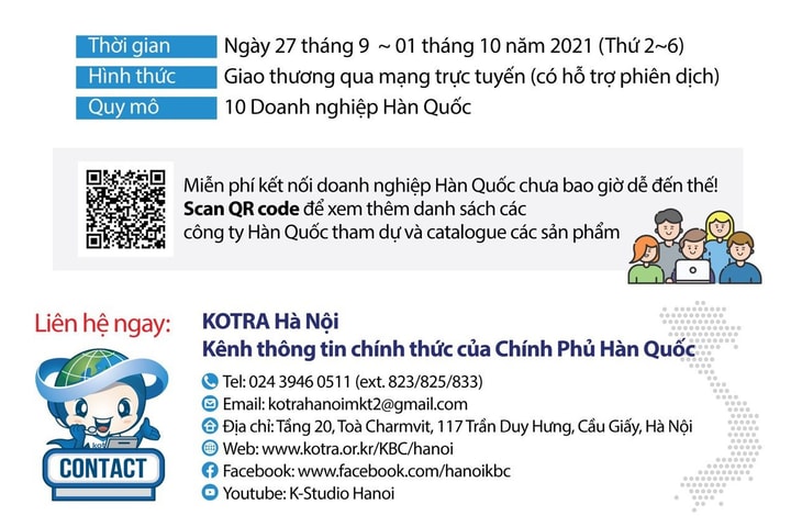 KOTRA Hanoi tổ chức giao thương trực tuyến với các doanh nghiệp thành phố Incheon Hàn Quốc