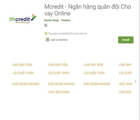 Mcredit cảnh báo App giả mạo
