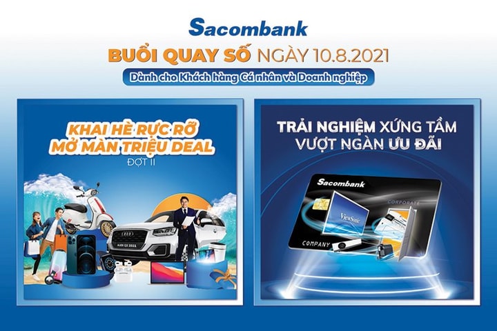 Xác định  38 khách hàng tiếp theo trúng thưởng từ 2 chương trình khuyến mãi của Sacombank