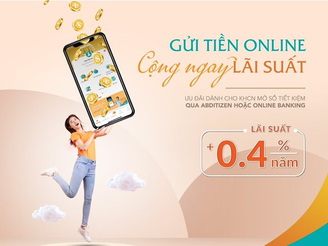 Hưởng thêm lãi suất khi gửi tiết kiệm online tại ABBANK