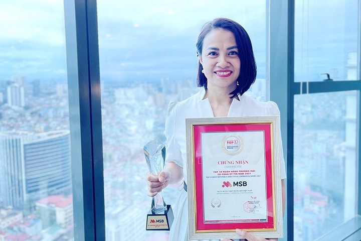 MSB trong Top 10 ngân hàng tư nhân uy tín nhất Việt Nam