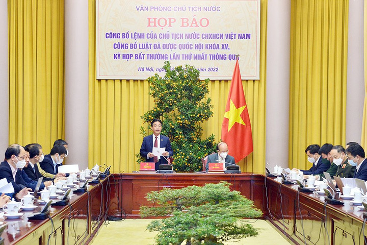 Lệnh của Chủ tịch nước về công bố luật đã được Quốc hội khóa XV thông qua tại kỳ họp bất thường lần thứ nhất