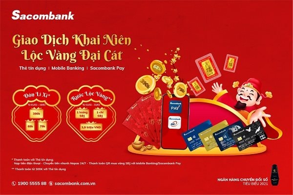 “Giao dịch khai niên – Lộc vàng đại cát” với Sacombank