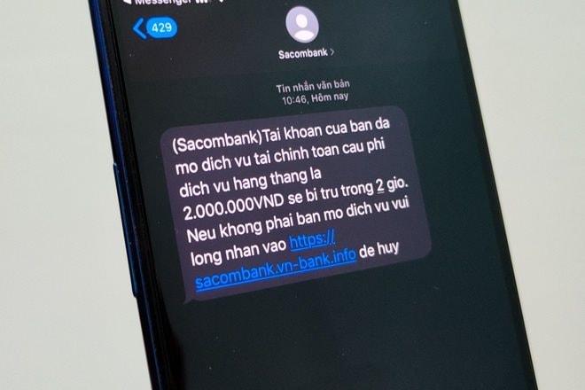Chiêu thức phát tán tin nhắn SMS mạo danh ngân hàng