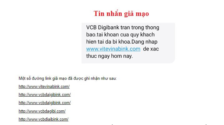 Tràn lan tin nhắn giả mạo ngân hàng để chiếm đoạt tài sản