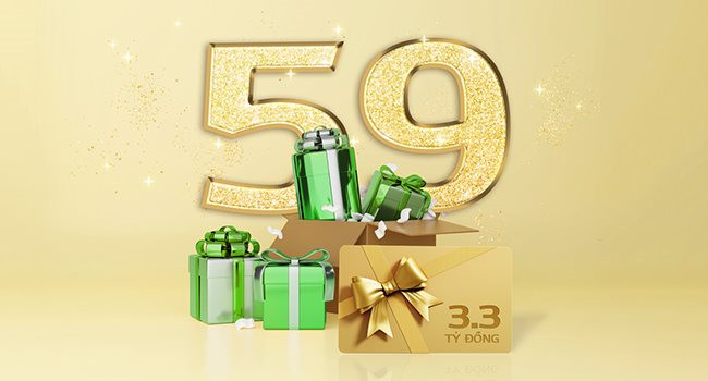 Ưu đãi hấp dẫn dành cho khách hàng nhân dịp sinh nhật 59 năm Vietcombank
