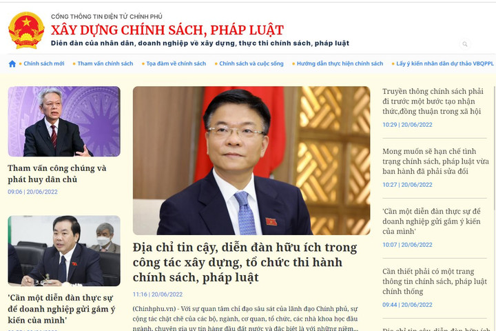 Chuyên trang “Xây dựng chính sách, pháp luật” chính thức ra mắt trên Cổng Thông tin điện tử Chính phủ