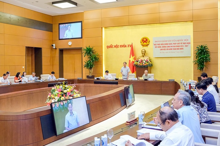 Đoàn giám sát của Quốc hội về thực hành tiết kiệm, chống lãng phí làm việc với Kiểm toán Nhà nước