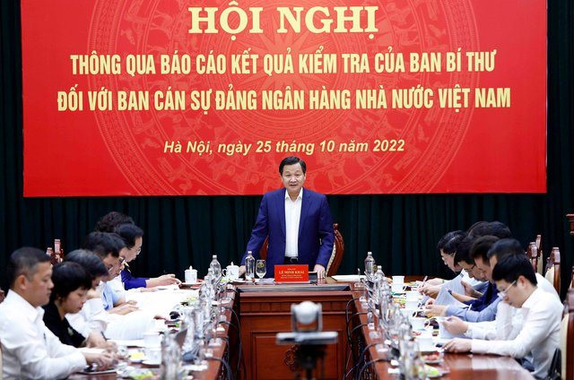 Thông qua báo cáo kết quả kiểm tra của Ban Bí thư với Ban Cán sự Đảng Ngân hàng Nhà nước