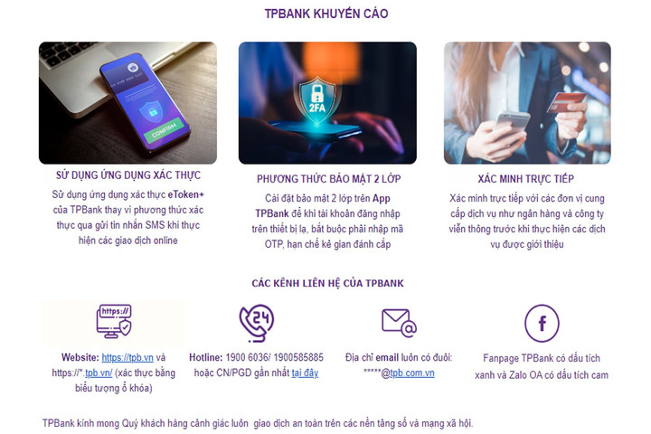 TPBank khuyến cáo giao dịch an toàn dịp Tết