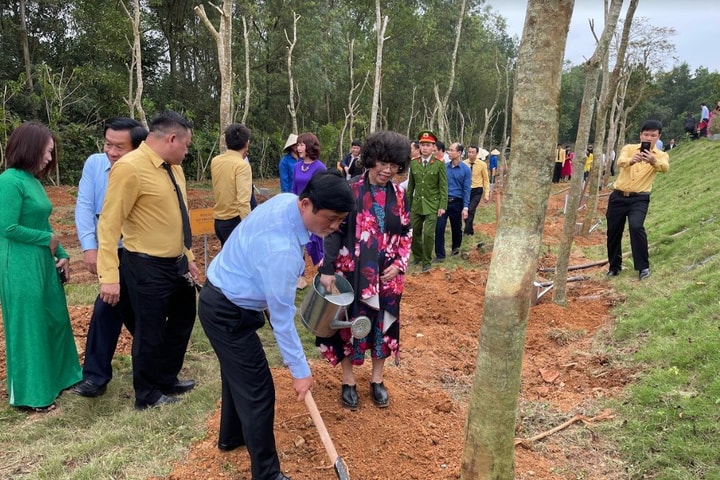 Lễ phát động “Tết trồng cây nhớ ơn Bác Hồ” tại khuôn viên Đền Chung Sơn - đền thờ gia tiên Chủ tịch Hồ Chí Minh  