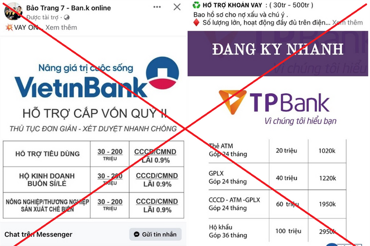 Cảnh báo mạo danh ngân hàng, các tổ chức tín dụng cho vay trực tuyến lãi suất thấp để lừa đảo