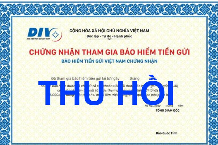 Tạm thu hồi Chứng nhận tham gia Bảo hiểm tiền gửi đối với QTDND Vân Hồ, tỉnh Sơn La