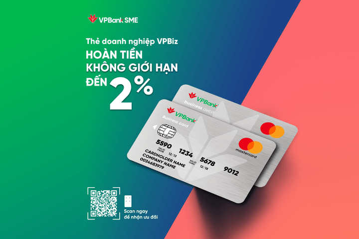 VPBank tung ưu đãi hoàn tiền hấp dẫn từ bộ đôi thẻ doanh nghiệp