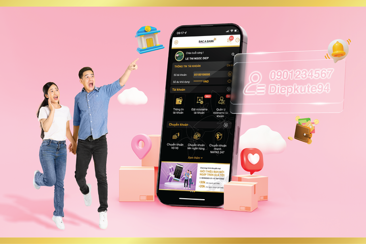 Đặt nickname cho tài khoản hoàn toàn miễn phí với Bac A Bank 