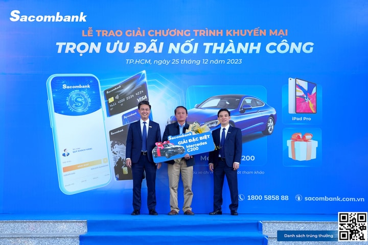 Sacombank tổ chức trao giải chương trình khuyến mại "Trọn ưu đãi - Nối thành công"