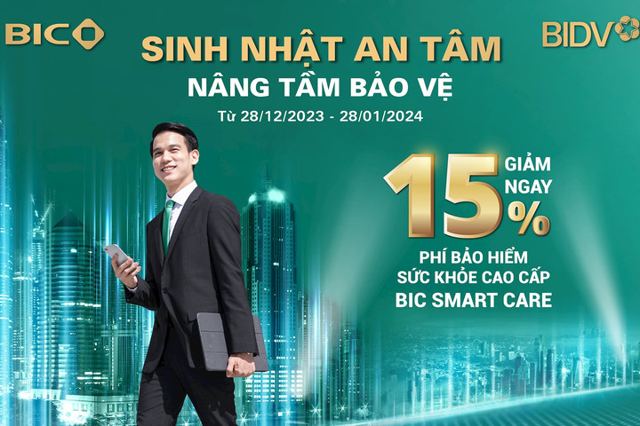 BIC ưu đãi 15% phí bảo hiểm sức khỏe cao cấp BIC Smart Care nhân kỷ niệm 18 năm thành lập