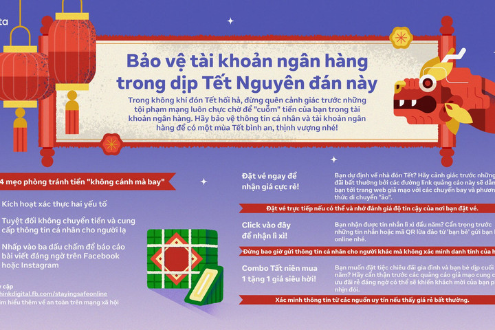 Meta chia sẻ cách phòng tránh lừa đảo trực tuyến dịp Tết Nguyên Đán