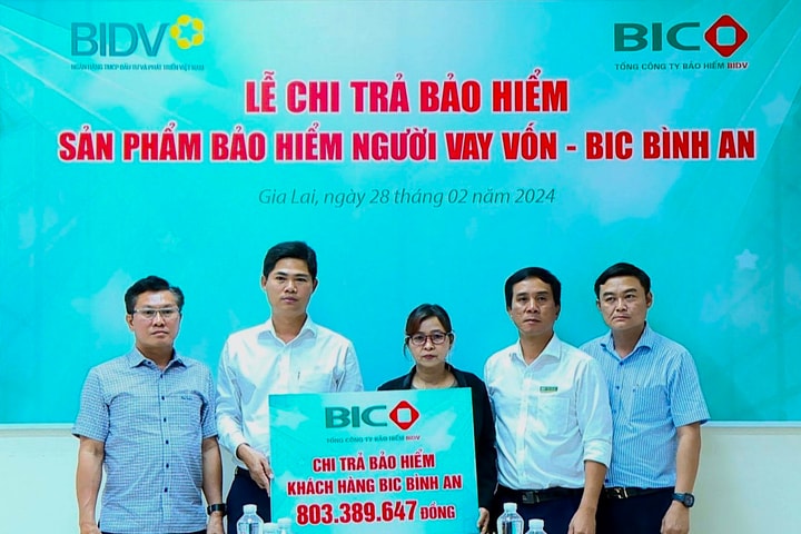 BIC Bắc Tây Nguyên chi trả hơn 800 triệu đồng quyền lợi bảo hiểm cho khách hàng vay vốn tại Gia Lai