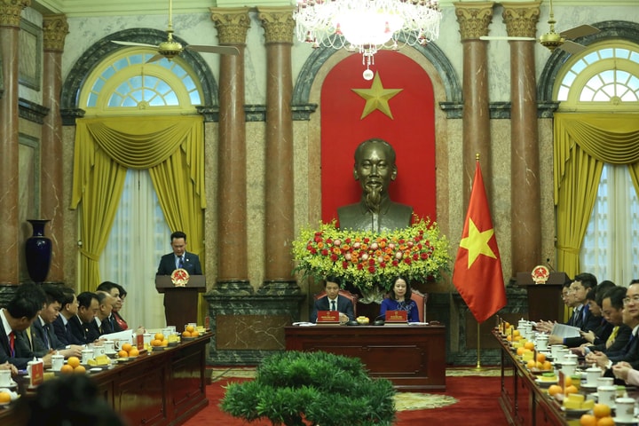 Quyền Chủ tịch nước Võ Thị Ánh Xuân gặp mặt đoàn đại biểu Hội Doanh nhân trẻ Việt Nam