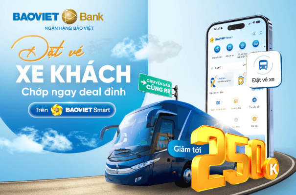 BAOVIETBank tung ưu đãi hấp dẫn cho khách đặt vé tàu, vé xe trên BAOVIET Smart