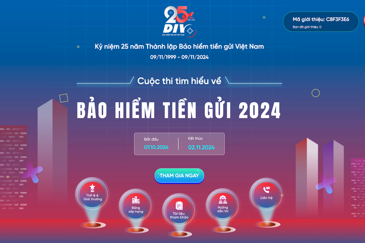 Hơn 100.000 lượt dự thi Cuộc thi “Tìm hiểu về Bảo hiểm tiền gửi 2024” sau chưa đầy 15 ngày