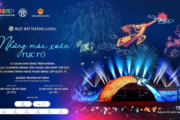 “Rực rỡ Thăng Long 2025”: Hà Nội trình diễn drone kết hợp hỏa thuật lớn nhất thế giới vào đêm giao thừa