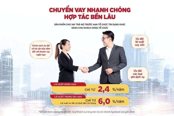Agribank triển khai cho vay trả nợ trước hạn tổ chức tín dụng khác