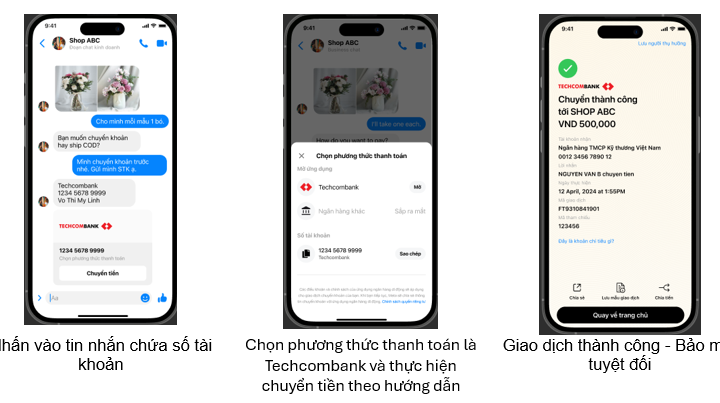 Techcombank tích hợp tính năng chuyển tiền qua Messenger, nâng cao trải nghiệm giao dịch liền mạch cho khách hàng