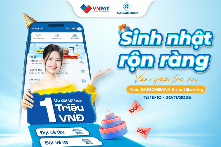 “Bắt tay” cùng Fintech, SAIGONBANK tung loạt ưu đãi tiền “triệu” tri ân sinh nhật