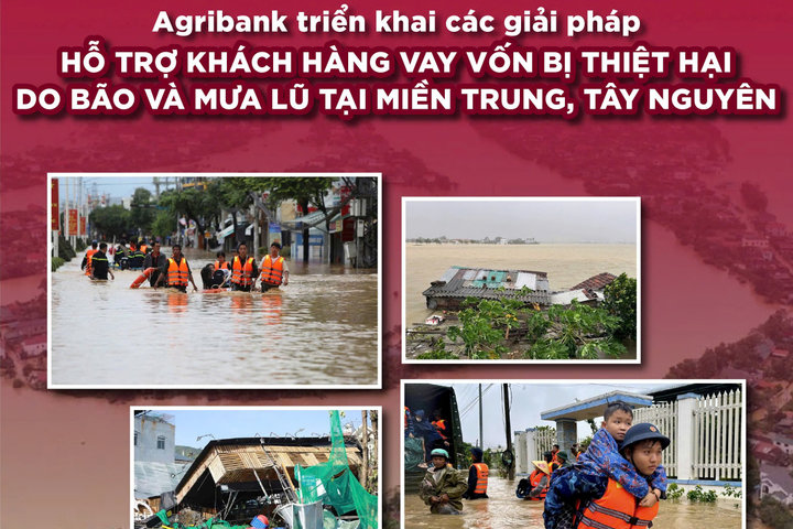 Agribank tiếp tục triển khai chính sách giảm tới 2%/năm lãi suất cho vay hỗ trợ khách hàng bị thiệt hại do bão số 12, 13 và mưa lũ