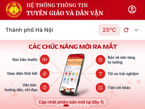 Ứng dụng Tuyên giáo và Dân vận: Kênh thông tin chính thống của Đảng trên không gian số