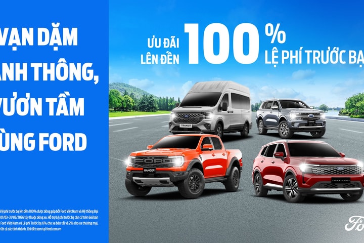 Ford Việt Nam hỗ trợ lên đến 100% lệ phí trước bạ