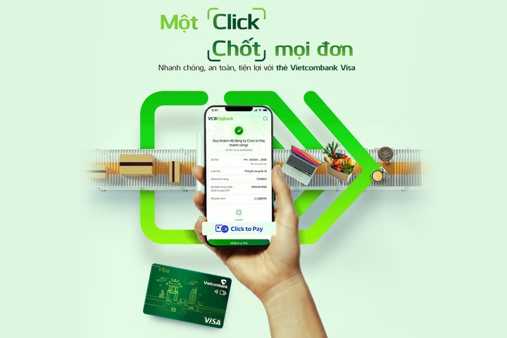 Vietcombank chính thức triển khai tính năng click to pay cho chủ thẻ Visa