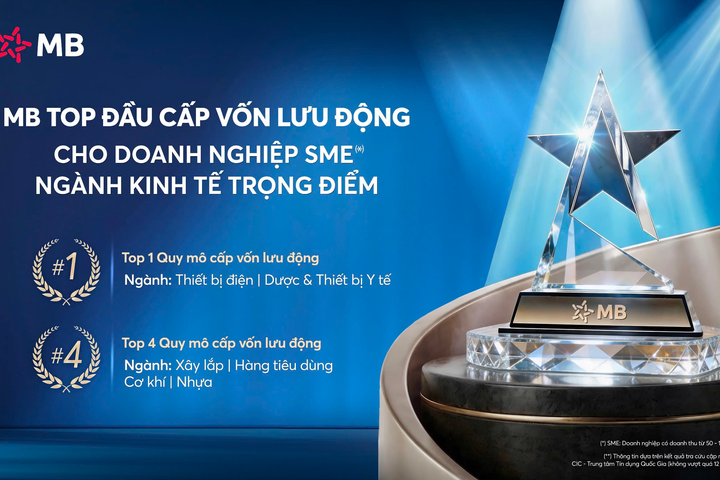 MB – Ngân hàng top đầu Quy mô dư nợ cho vay ngắn hạn đối với doanh nghiệp SME thuộc ngành kinh tế trọng điểm