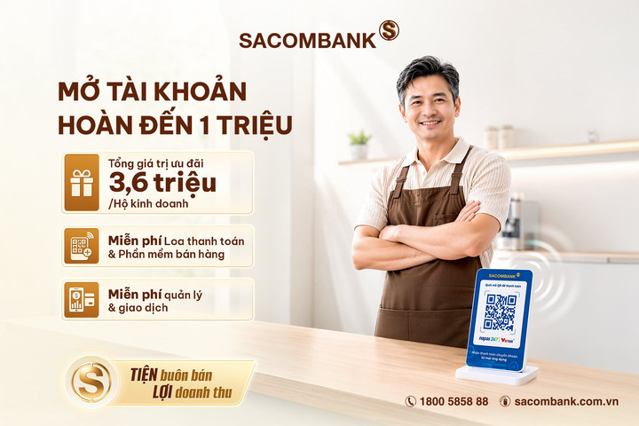 SACOMBANK đồng hành cùng cá nhân và hộ kinh doanh với nhiều ưu đãi đến cuối năm